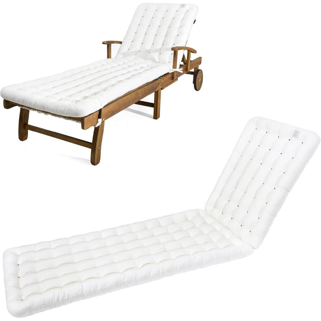 HAVE A SEAT Luxury - Liegenauflage Weiß 200 x 60 cm Auflage Gartenliege ( ) 8 cm dick