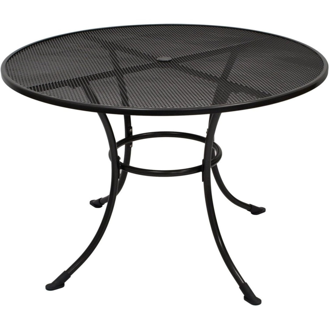 Gartentisch Streckmetall-Tisch RIVO 110cm rund Grau Stahl und Streckmetall Farbe eisengrau