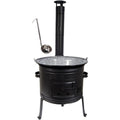 Set Ungarischer Ofen 39 +Gulaschkessel 30 Liter + GRATIS Schoepfloeffel Gulaschkanone Suppenkessel Schwarz