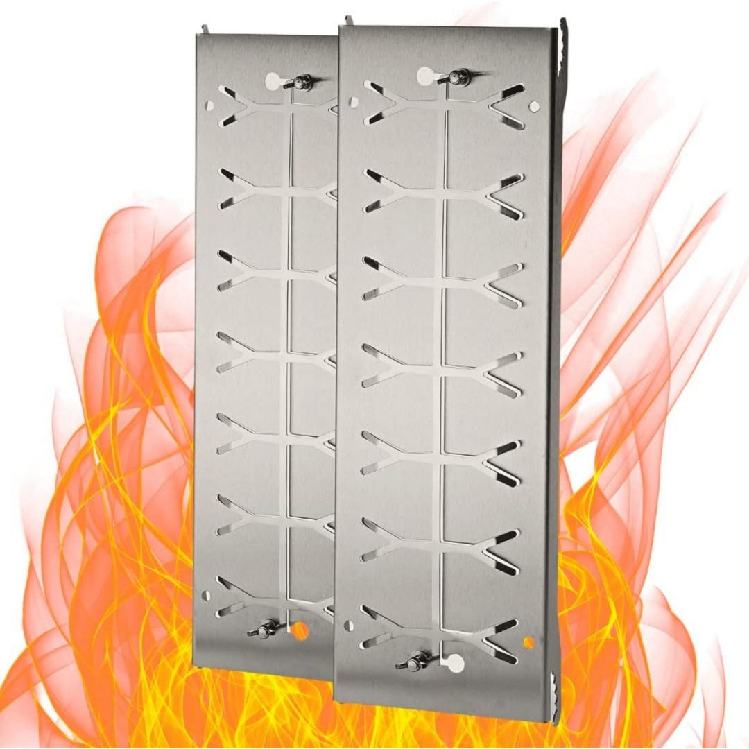 Czaja Feuerschalen Flammlachsbretter-2er Set-Flammlachsbretter mit Wendefunktion fuer Feuerschale und Kugelgrill edelstahl
