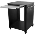Outdoor Kuechentisch mit Ausziehbarer Tisch/Schneidebrett - Vielseitig Schwarz edelstahl 77 x 66.5 x 82.5 cm Robust Elegant fuer Pizzaoefen Ideal