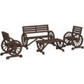 4-TLG. Garten-Lounge-Set Massivholz Tanne