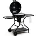 Kugelgrill 57 cm mit Ablageflaeche und Grillrostheber Grillflaeche 54 5 cm BBQ Kugelgrill Holzkohle Barbecue Grill Holzkohle rund
