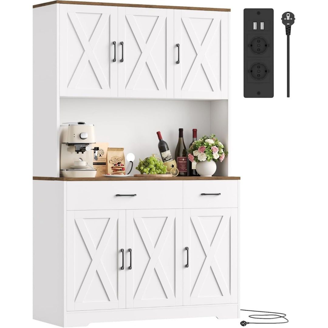 Buffetschrank 105x180 cm Kuechenschrank mit Steckdosen (BxH) Sideboard Kuechenschrank mit Arbeitsplatte