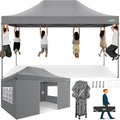 Pavillon Grau 3x4,5 5 Wasserdicht Stabil Winterfest Pop Up Faltpavillon