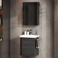 Waschtisch mit Unterschrank 50 cm anthrazit Spiegelschrank 50cm Badmoebel Set mit Waschbecken haengend