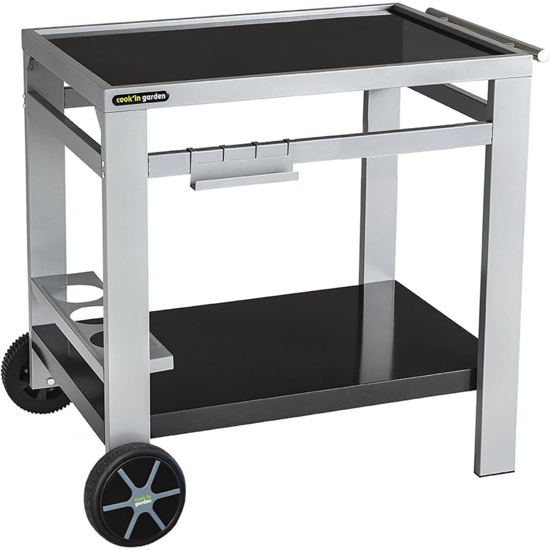 Cookin Garden Media M Gartenwagen fuer Grill/Plancha/Arbeitsplatte L 93 Schwarz silber