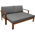 Gartensofa Liegesofa Parana ausziehbar Grau 180x136cm Akazienholz goelt mit Polsterauflagen