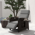 Liegestuhl mit Kissen Beistelltisch rattan 150