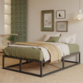 EMODA Bettgestell mit lattenroste Schwarz 180 x 200 cm 36cm hoch viel Stauraum Doppelbett Stabiles Metallbett