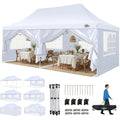 Faltpavillon Weiß 3X6 Pavillon Wasserdicht Stabil Winterfest Faltbar Partyzelt mit 6 Seitenwaenden 4 Sandsack Pop up Gartenpavillon Anti-UV fuer
