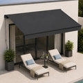BelleMax Gelenkarmmarkise Markise anthrazit 250x200cm Terrassenmarkise mit Handkurbel Einstellung(5-60