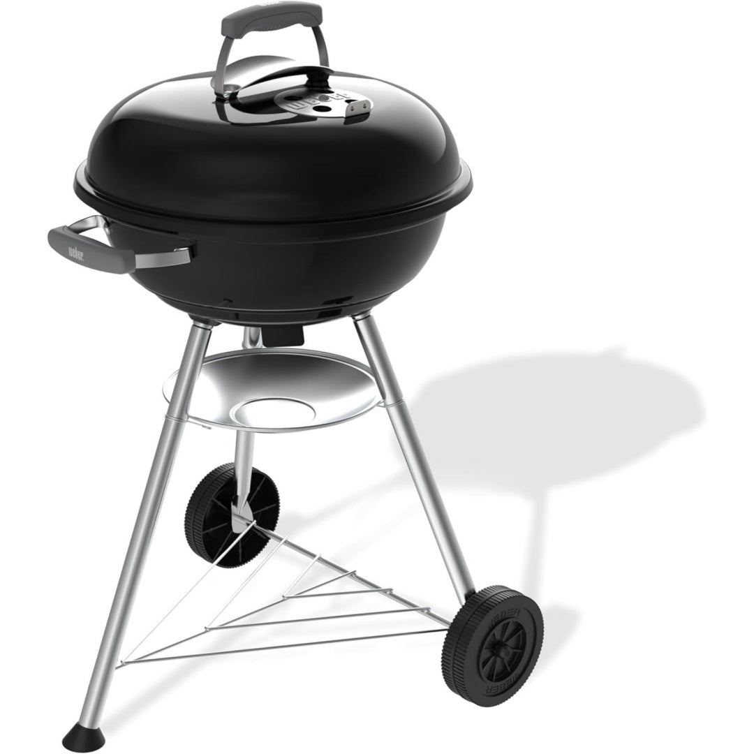 Compact Kettle Holzkohlegrill 47 cm mit Stand und Raedern Rostbestaendige porzellanemaillierte Oberflaeche Schwarz Ascheauffangschale 1548 cm
