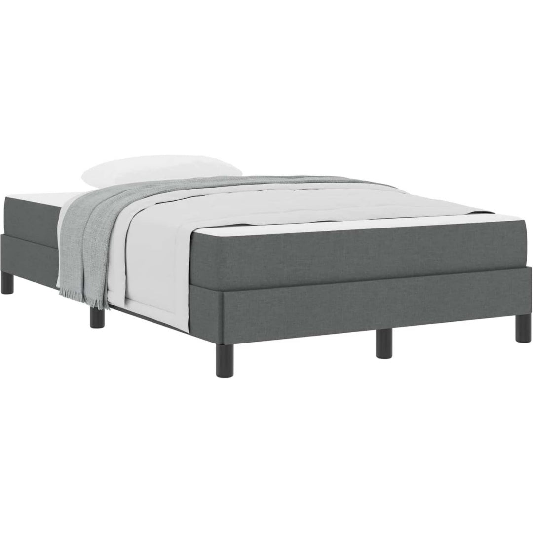 Boxspringbett Stoff Grau dunkelgrau 120 x 200 cm