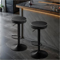 STOOLINK Barhocker 2er Set Hoehenverstellbar mit Mikrofaser-Leder Schwarz Hoch Barstuhl ohne rueckenlehne 58D Memory-Schaum Tresenhocker mit