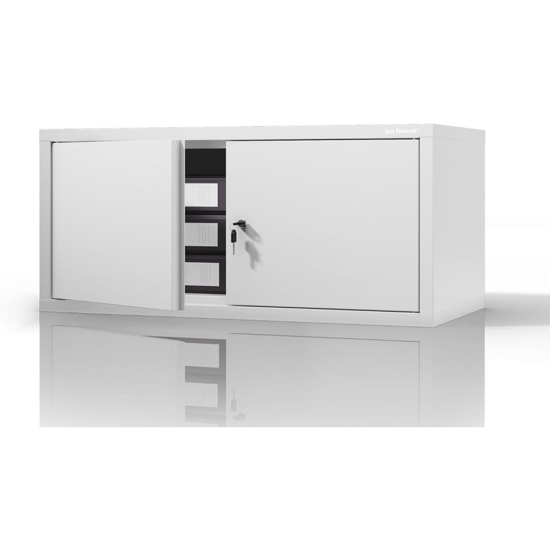 Jan Nowak Aktenschrankaufsatz Aufsatz fuer Aktenschrank Bueroschrank Metall Pulverbeschichtung Fluegeltueren ( ) Weiß 38 x 80 x 40 cm