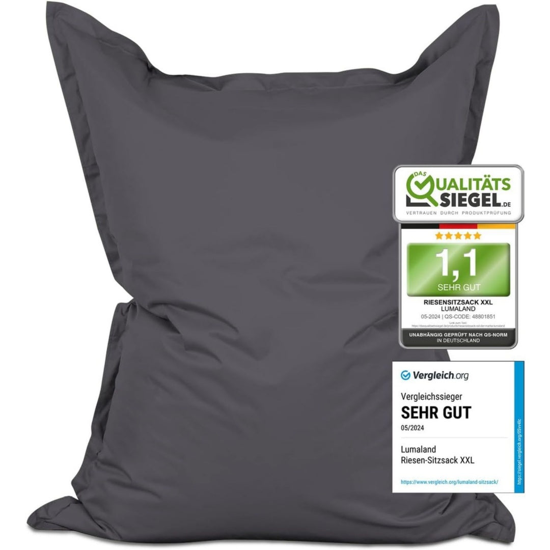 Lumaland Riesensitzsack XXL anthrazit 140 x 180 cm