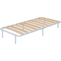I-flair Metallbett Gaestebett Austen Stabiles Bettgestell mit perforierten Latten aus Birkenholz fuer optimale Belueftung Weiß 100x200 cm 27 cm
