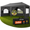 Pavillon Wasserdicht Stabil UV 50+ Schutz - Faltpavillon mit Seitenwaenden - Pop Up Zelt fuer Garten Grau 3x6 Camping Maerktestand Partyzelt