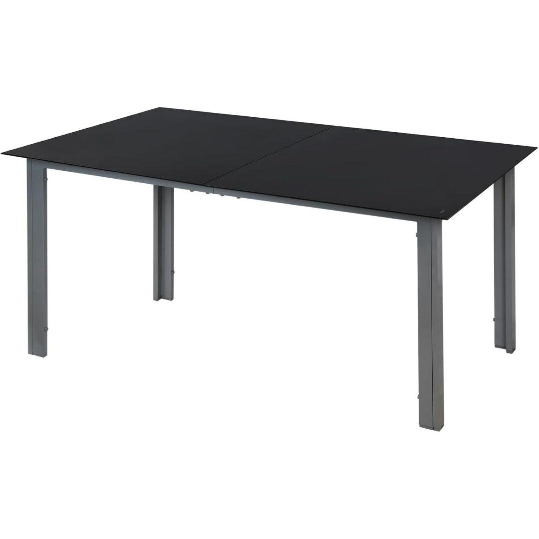 Montafox Garten Esstisch Glastischplatte Gartentisch 6 Personen Gartenmoebel Tisch Balkontisch Terrassentisch Glas Aluminium Witterungsbestaendig