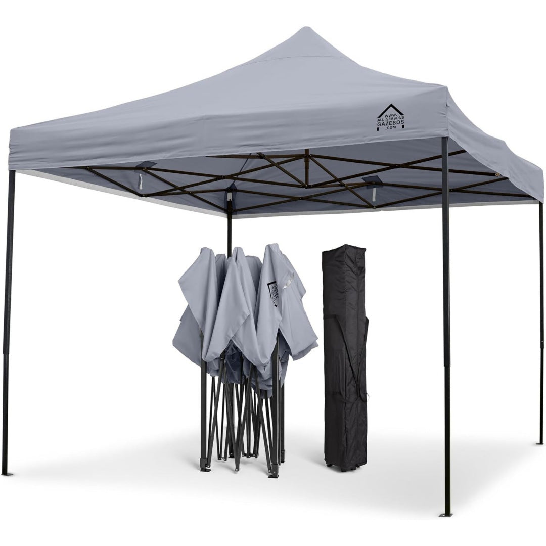 All Seasons Gazebos vollstaendig wasserdichtes Faltpavillon - Metallisch Grau 3x3m