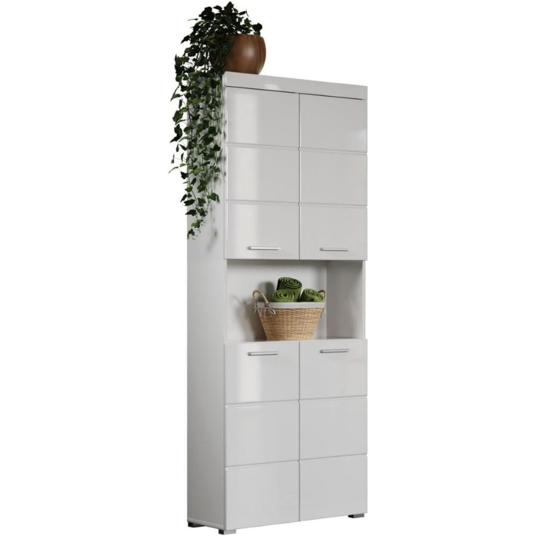 Trendteam smart living - Amanda - Hochschrank - - Badezimmerschrank breit mit 4 hoehenverstellbaren Einlegeboeden - (BxHxT) - 8 Faecher und ein